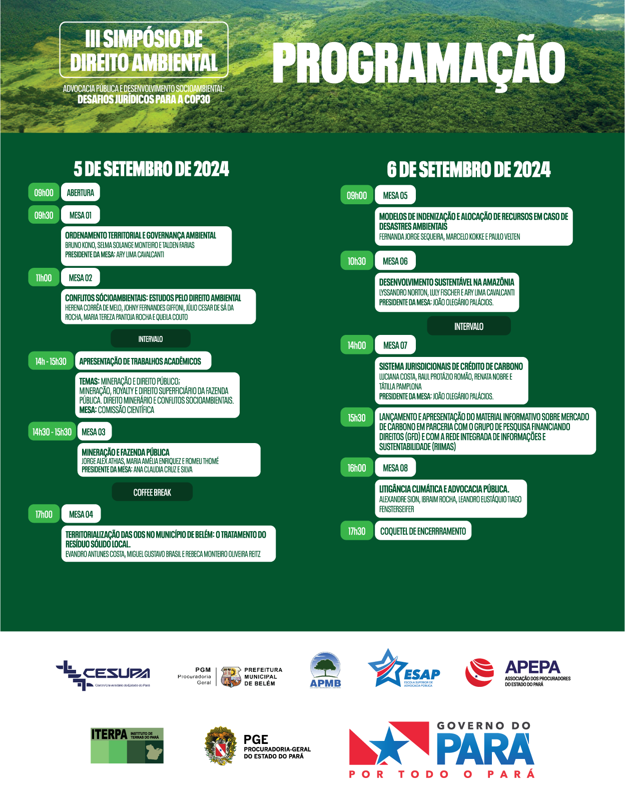 “Programação: Terceiro Simpósio de Direito Ambiental”