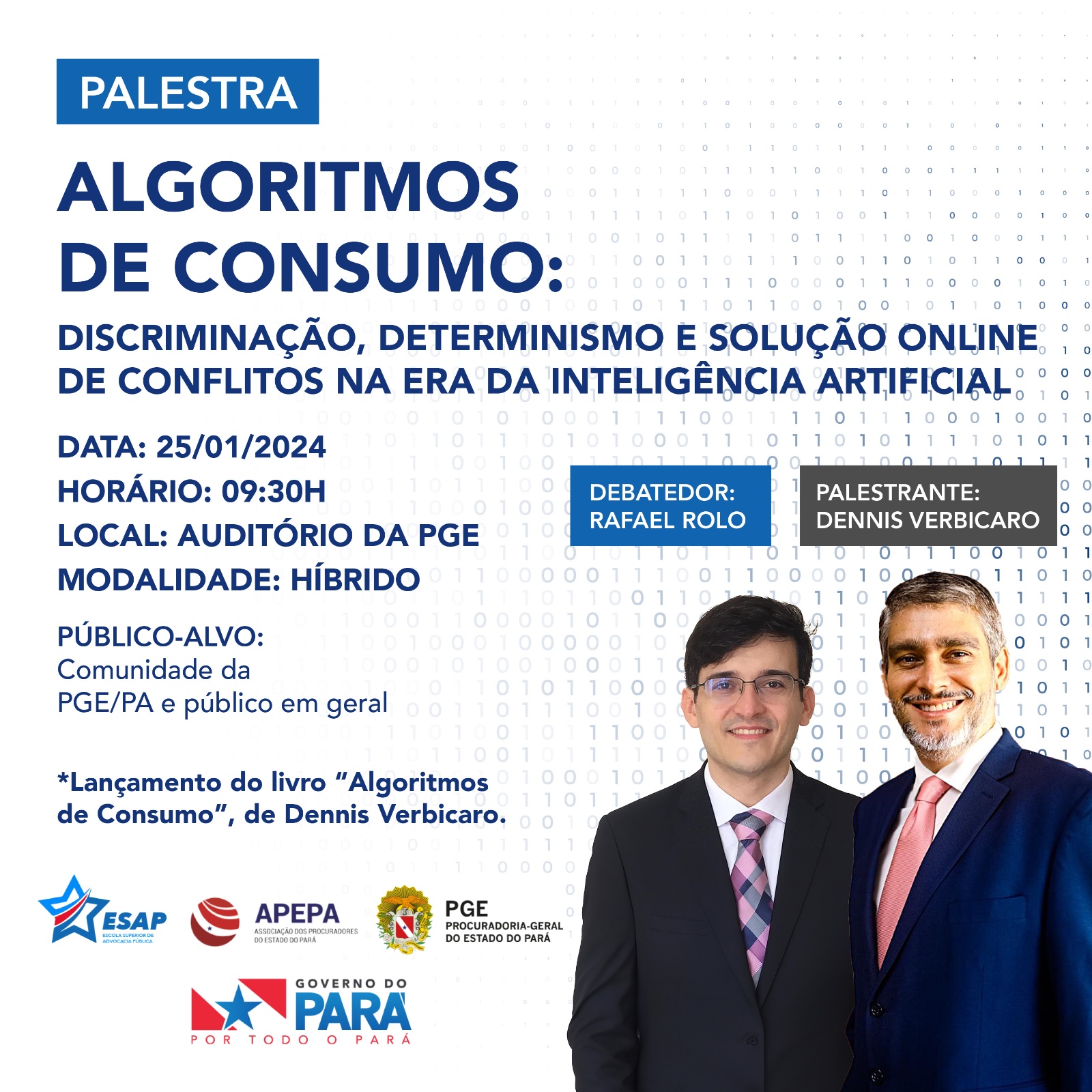 PALESTRA: “ALGORITMOS DE CONSUMO: DISCRIMINAÇÃO, DETERMINISMO E SOLUÇÃO ONLINE DE CONFLITOS NA ERA DA INTELIGÊNCIA ARTIFICIAL”