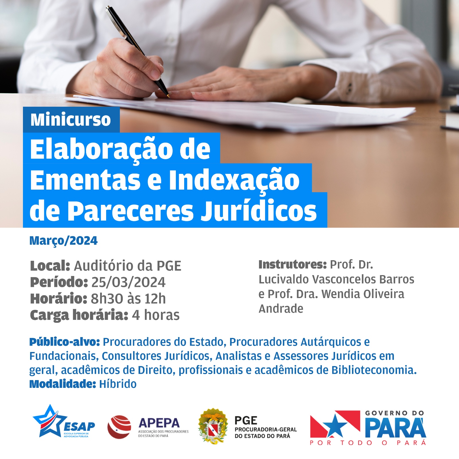 MINICURSO “ELABORAÇÃO DE EMENTAS E INDEXAÇÃO DE PARECERES JURÍDICOS”