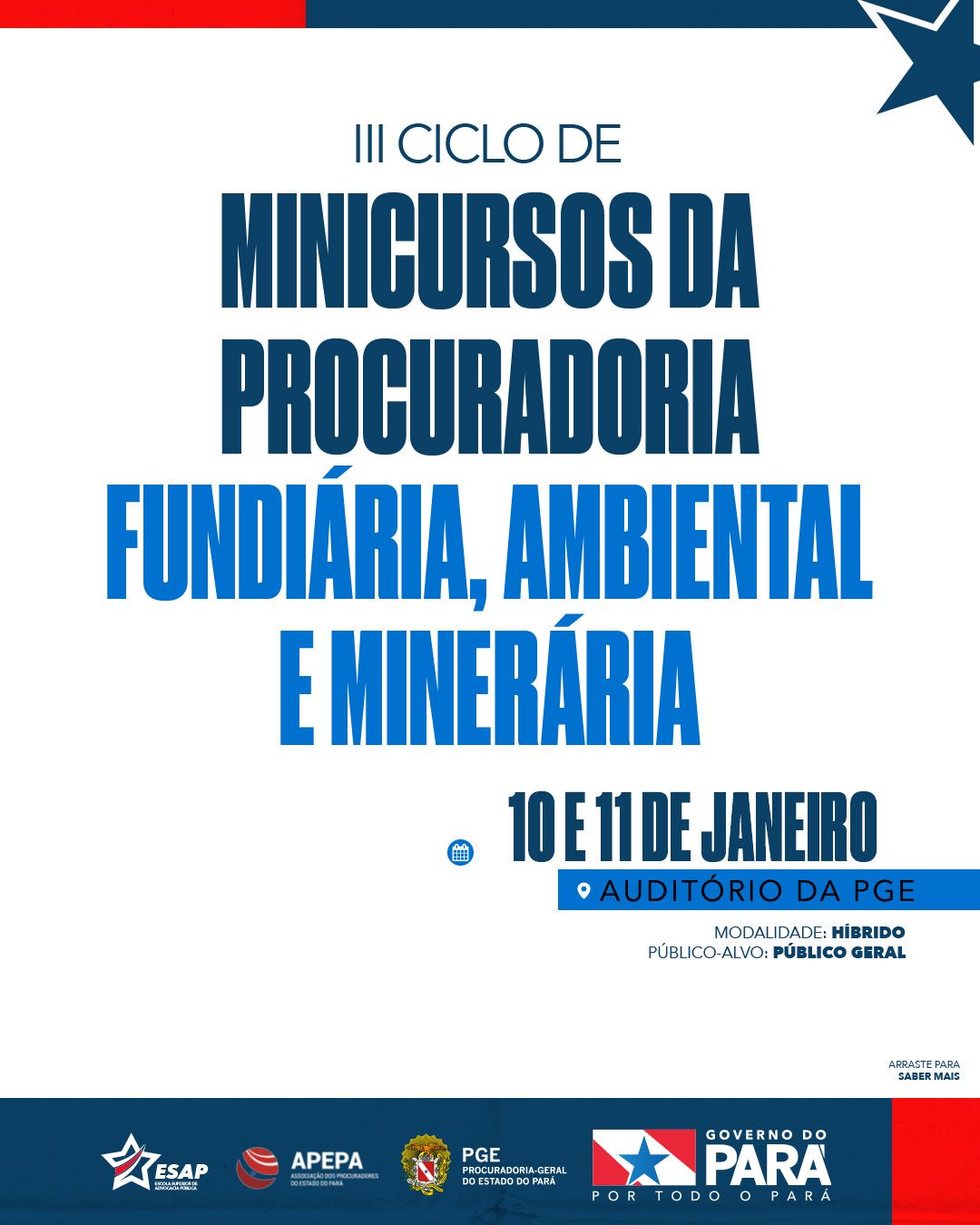 III CICLO DE MINICURSOS DA PROCURADORIA FUNDIÁRIA, AMBIENTAL, MINERÁRIA E IMOBILIÁRIA