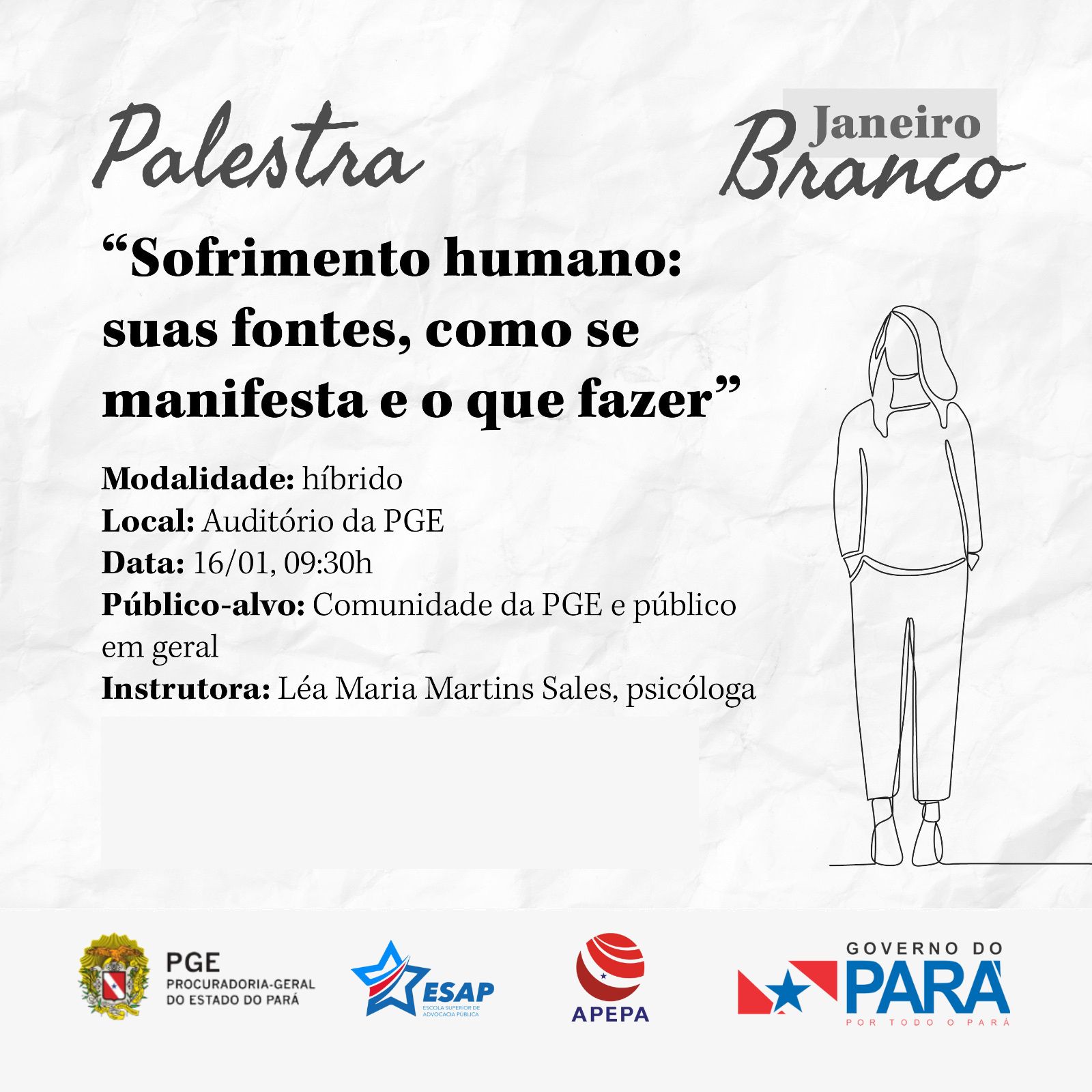 PALESTRA “SOFRIMENTO HUMANO: SUAS FONTES, COMO SE MANIFESTA E O QUE FAZER”