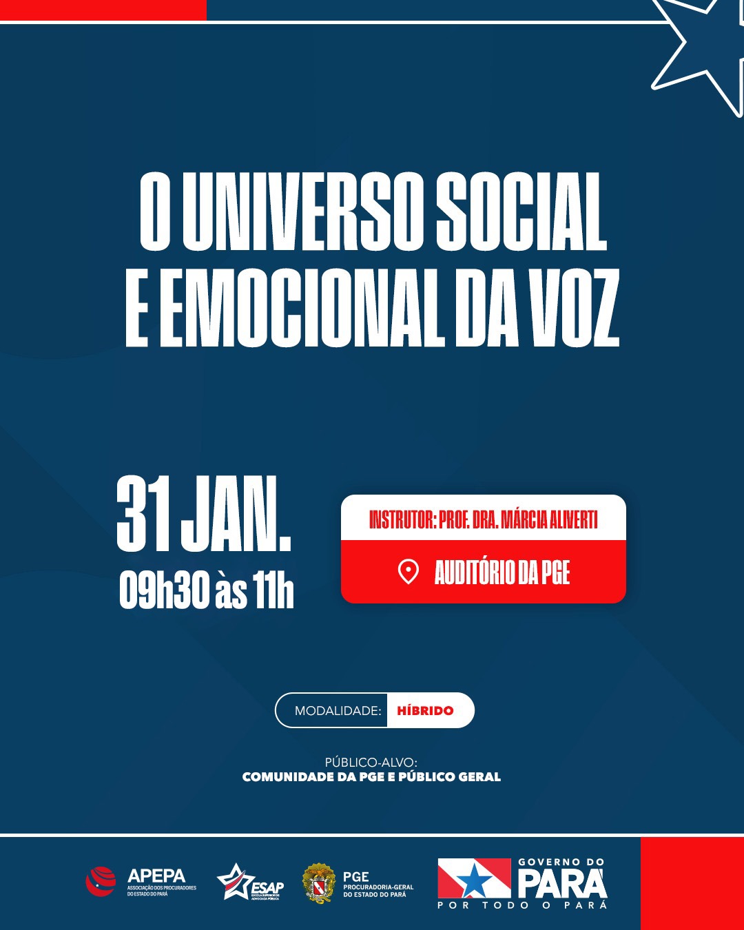 PALESTRA: “O UNIVERSO SOCIAL E EMOCIONAL DA VOZ”